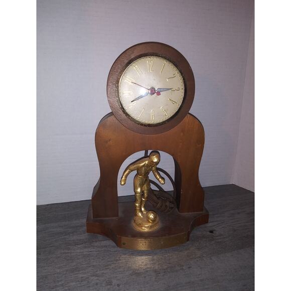 Soccer Coach Trophy Tribute Wooden Mantel Clock - Picture 1 of 10